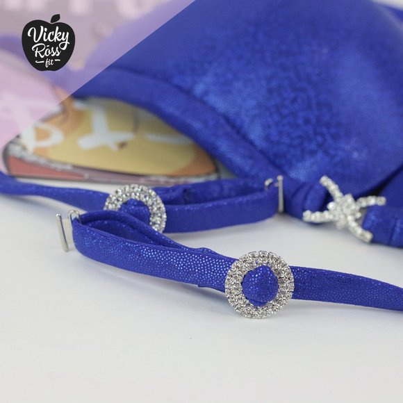 Blue Plain Competition Bodybuilding Posing Suit - Picture 6 of 8